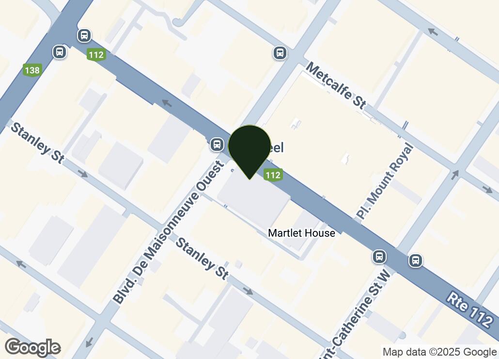 Map showing location at 45.5006345, -73.5745293