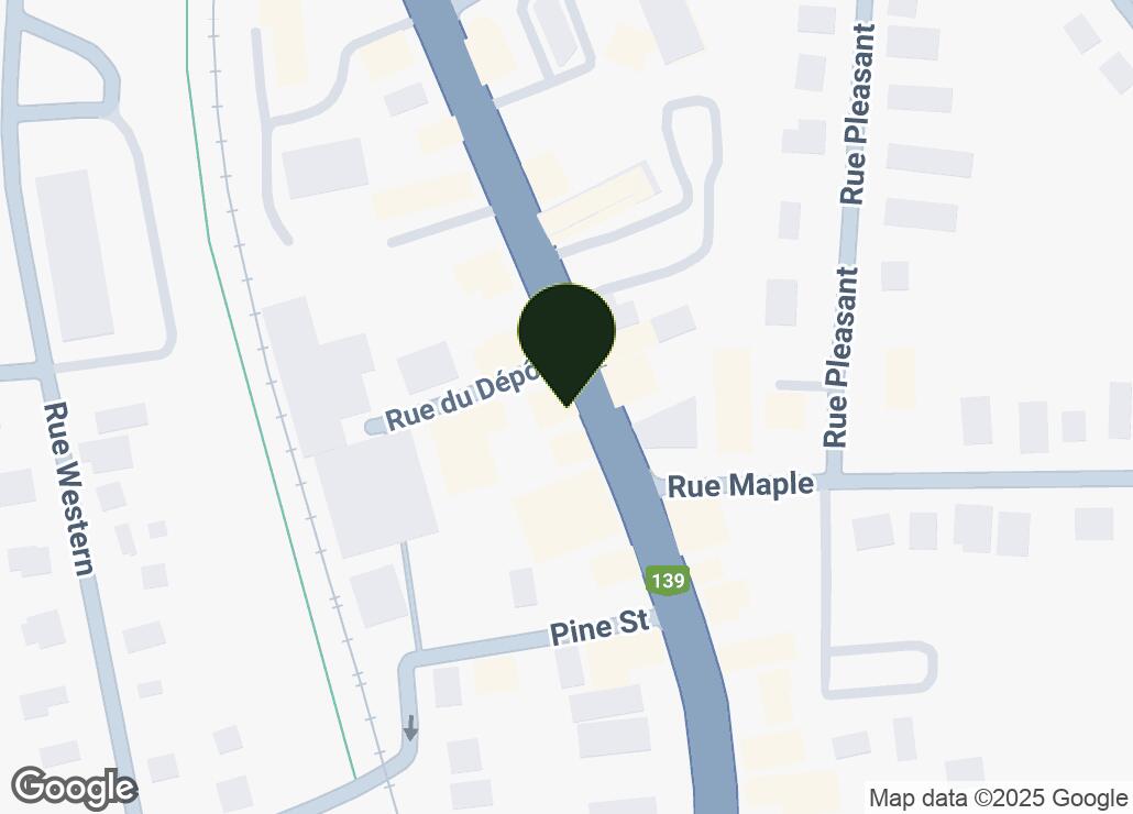 Map showing location at 45.1070876, -72.6158063