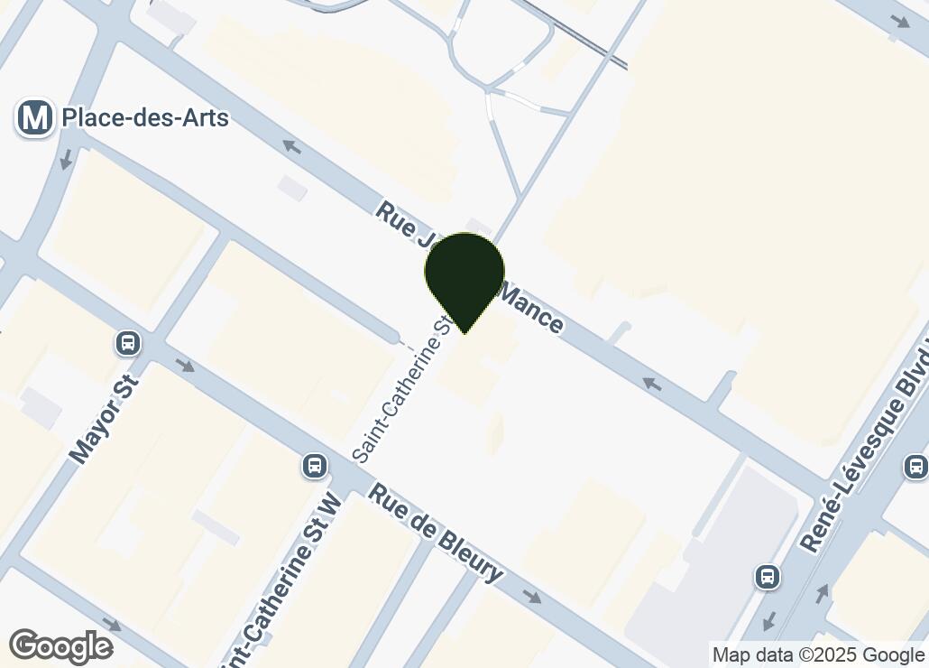 Map showing location at 45.5068838, -73.5662586