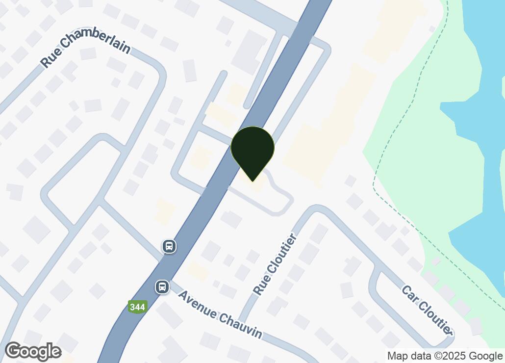 Map showing location at 45.6061252, -73.8342555