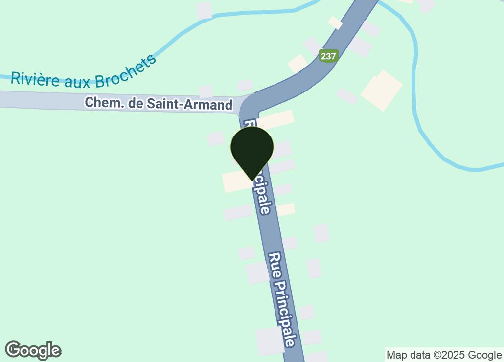 Map showing location at 45.0538146, -72.8390128