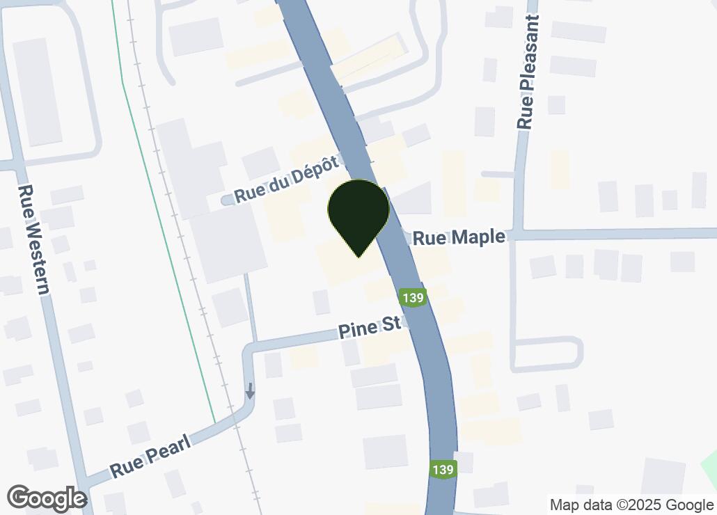 Map showing location at 45.1067083, -72.6157289