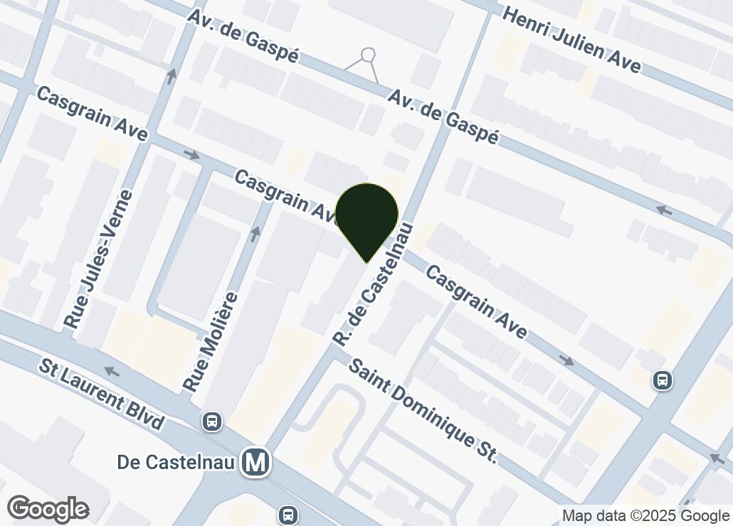 Map showing location at 45.5365128, -73.619037