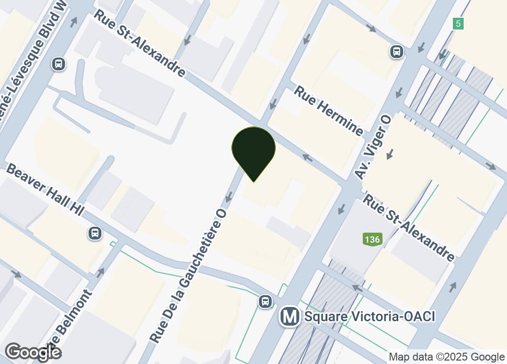 Map showing location at 45.5028652, -73.5635208