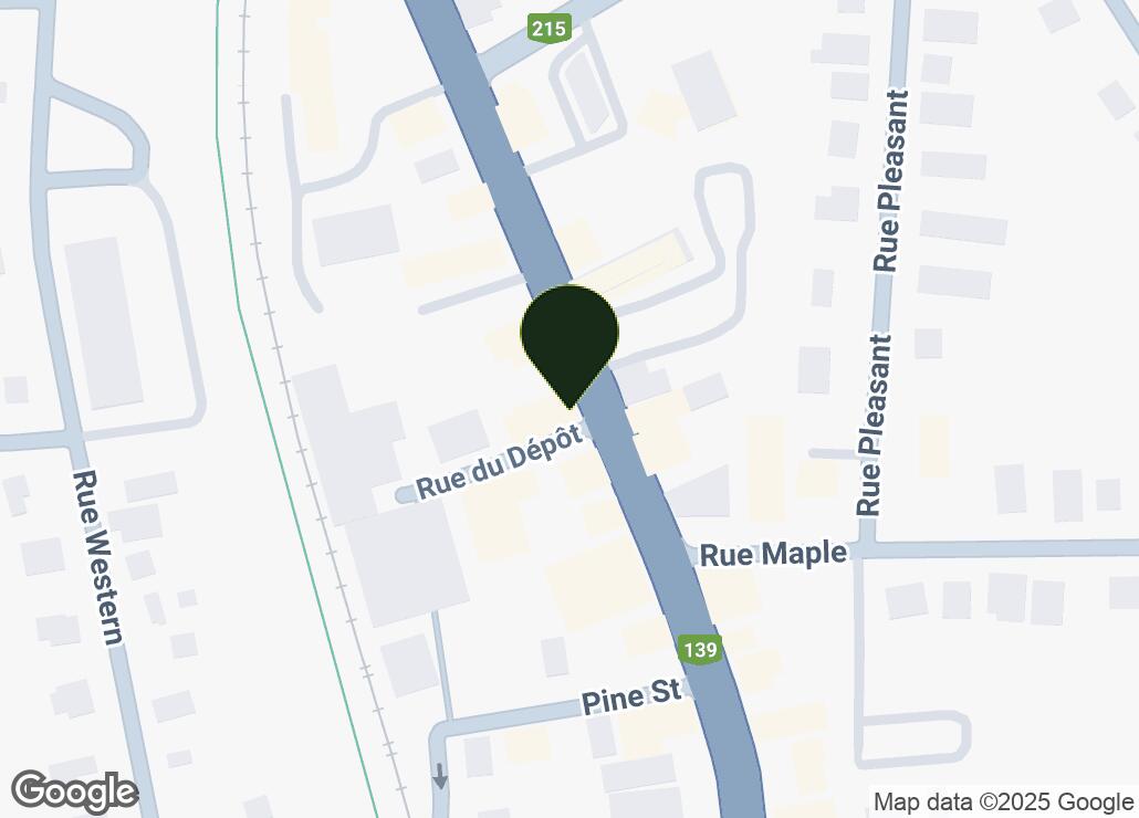 Map showing location at 45.1073159, -72.615942