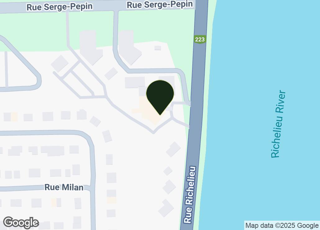 Map showing location at 45.5912851, -73.1916093