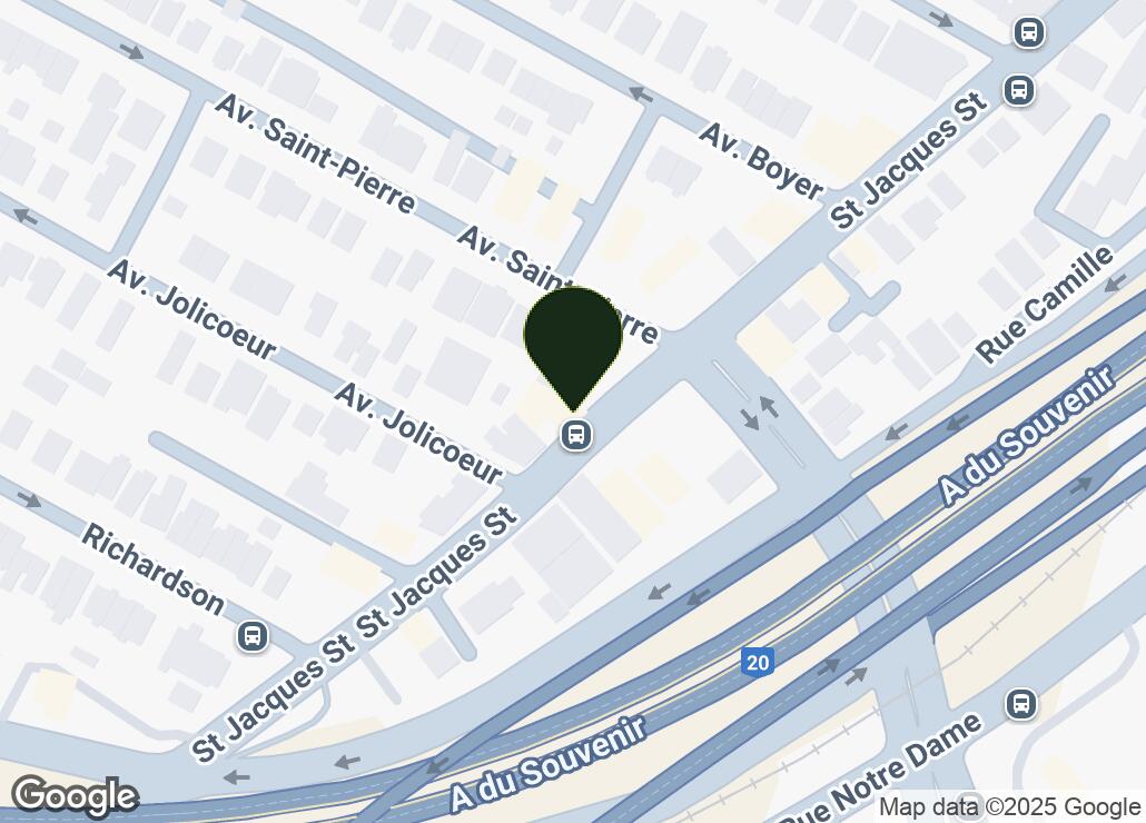 Map showing location at 45.443438, -73.6487117