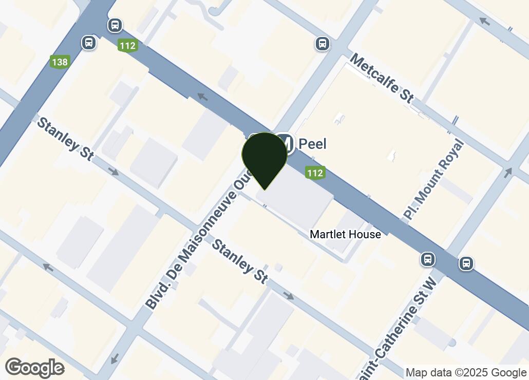 Map showing location at 45.500545, -73.5748023