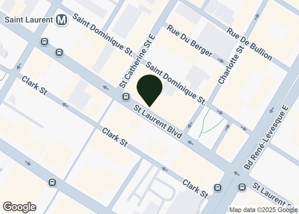 Map showing location at 45.5097066, -73.5631978