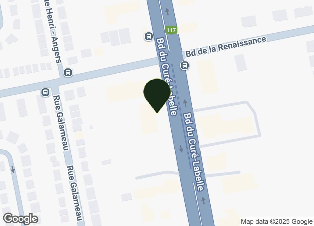 Map showing location at 45.6011237, -73.78977