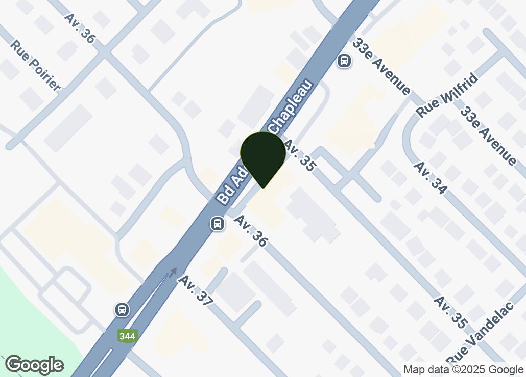 Map showing location at 45.6675674, -73.7568099