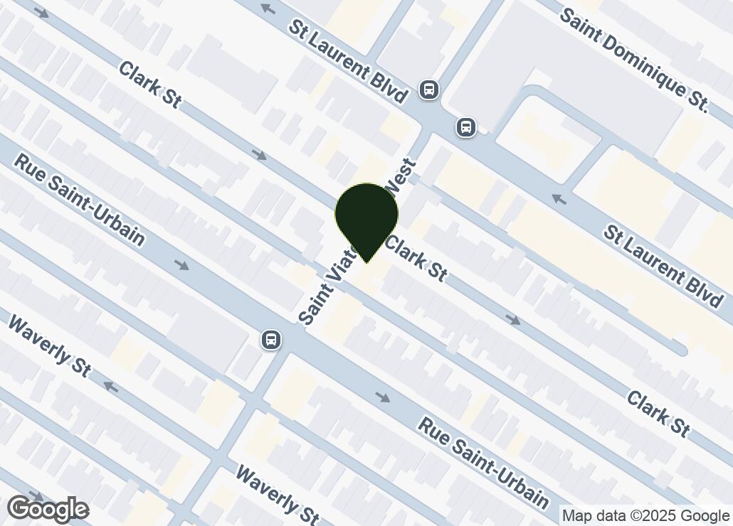 Map showing location at 45.525063, -73.59943