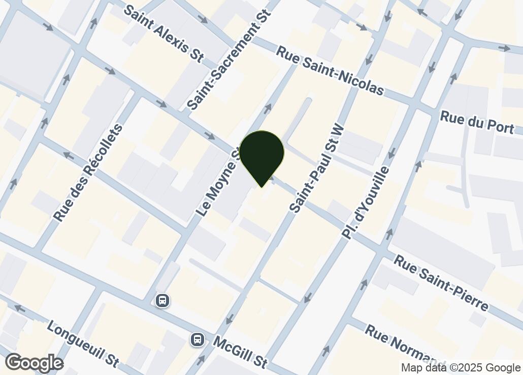 Map showing location at 45.5013064, -73.5566736