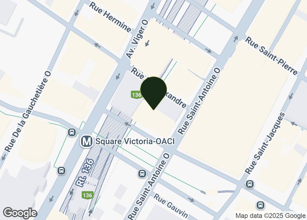 Map showing location at 45.5022349, -73.5619194