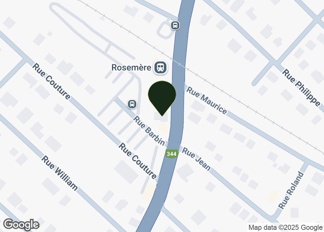 Map showing location at 45.6333226, -73.7948357