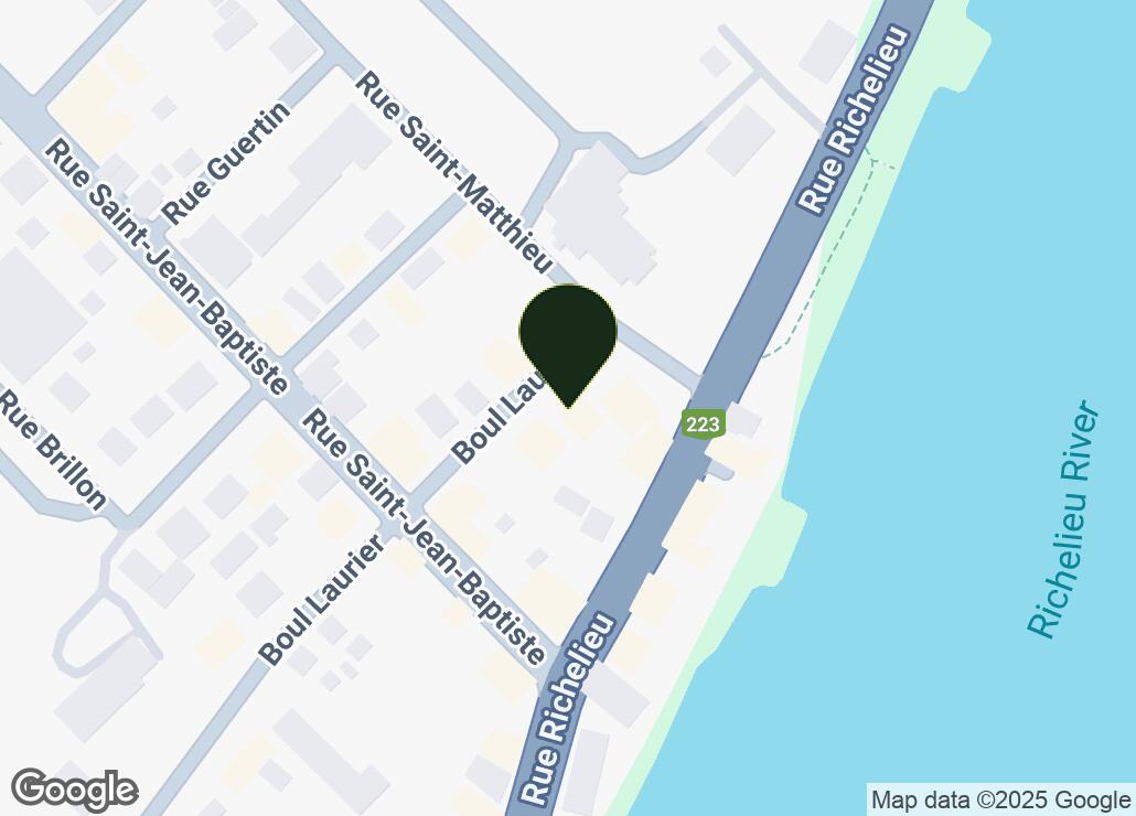 Map showing location at 45.5699903, -73.1997062